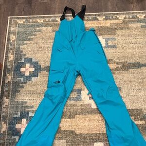 The North Face Teal Snow Bib Overalls